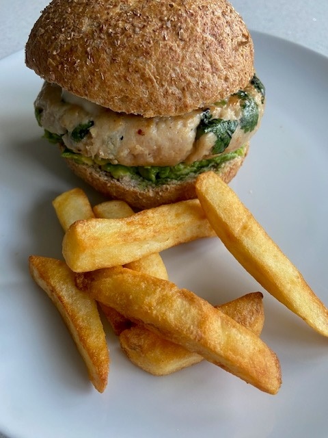 Thai Style low fodmap Chicken Burger