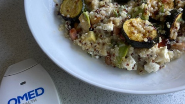 Warm Quinoa Salad with Feta and Pancetta