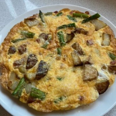 vegetarian and low fodmap recipe - asparagus and potato frittata