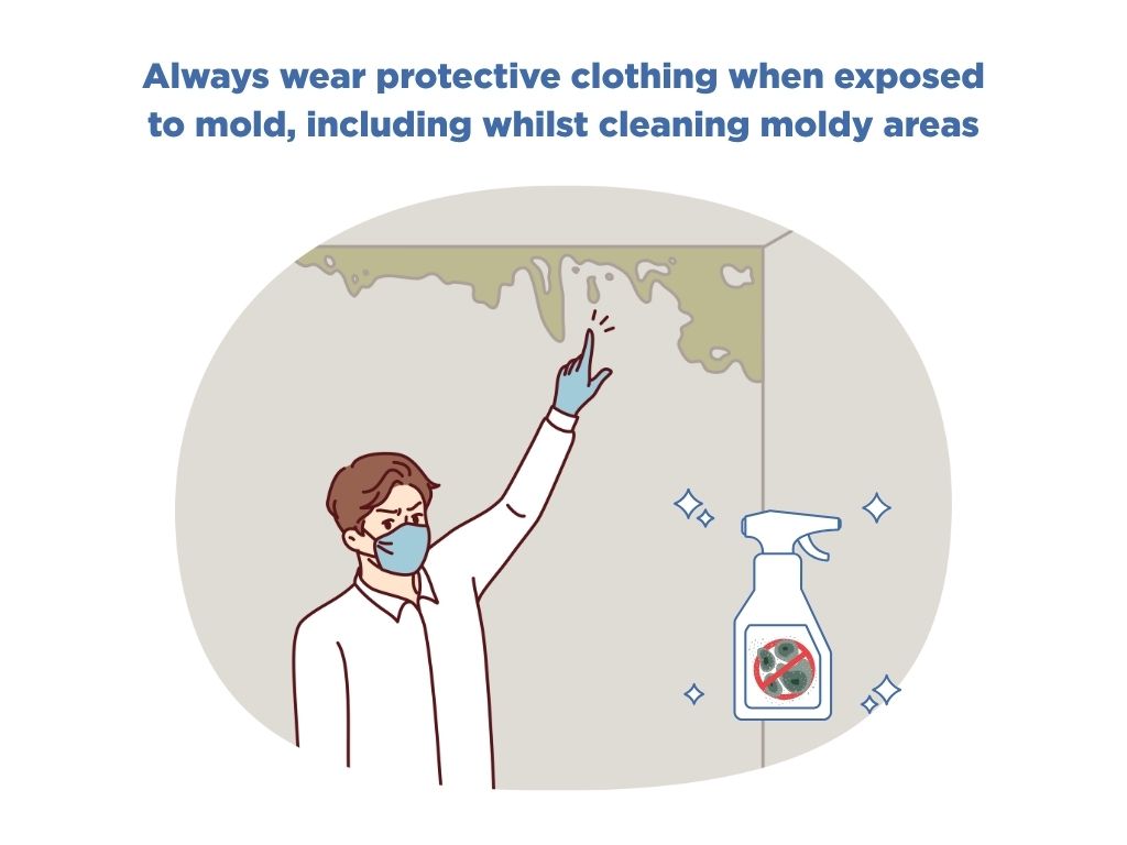 wear protective clothing for mold removal
